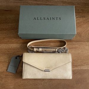 All Saints Glitz crossbody/ wallet Glittering gold